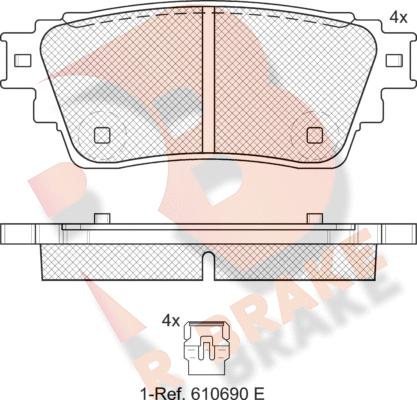 R Brake RB2357 - Brake Pad Set, disc brake autospares.lv