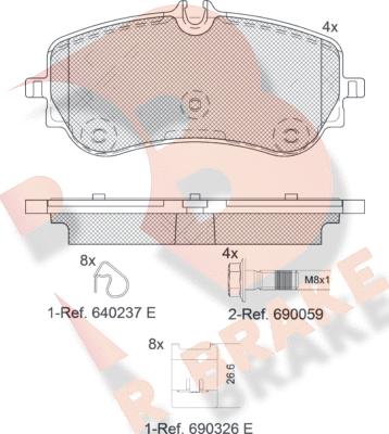 R Brake RB2301 - Brake Pad Set, disc brake autospares.lv