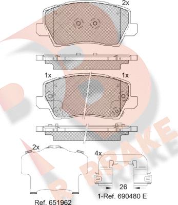 R Brake RB2325 - Brake Pad Set, disc brake autospares.lv