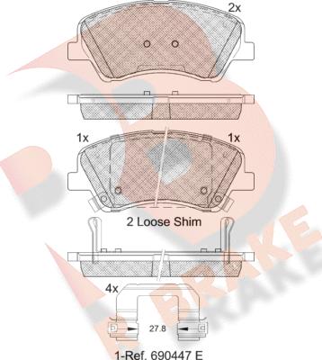 R Brake RB2298 - Brake Pad Set, disc brake autospares.lv