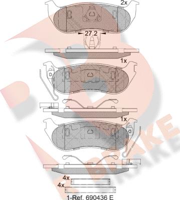 R Brake RB2255 - Brake Pad Set, disc brake autospares.lv