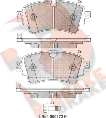 R Brake RB2256 - Brake Pad Set, disc brake autospares.lv