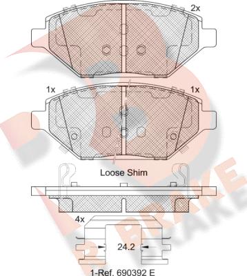 R Brake RB2261 - Brake Pad Set, disc brake autospares.lv