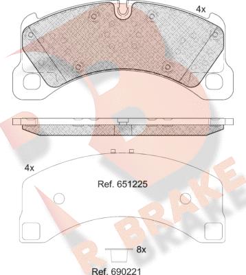 R Brake RB2206 - Brake Pad Set, disc brake autospares.lv