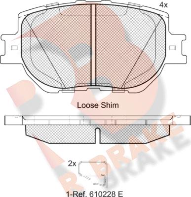 R Brake RB2200 - Brake Pad Set, disc brake autospares.lv