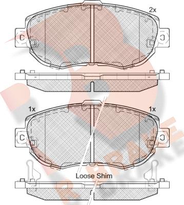 R Brake RB2203 - Brake Pad Set, disc brake autospares.lv