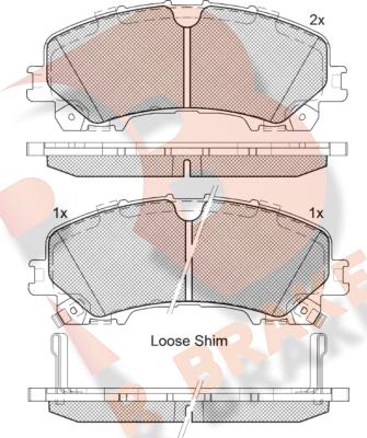 R Brake RB2202 - Brake Pad Set, disc brake autospares.lv