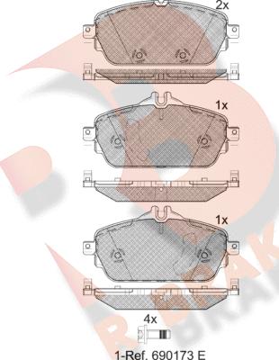 R Brake RB2212 - Brake Pad Set, disc brake autospares.lv