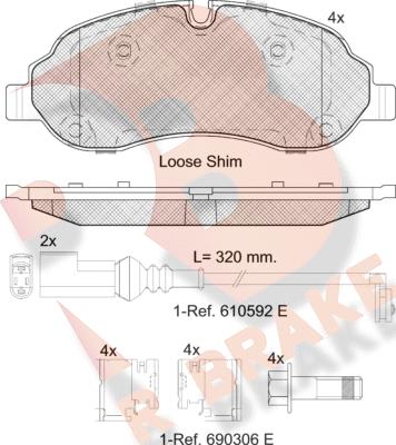 R Brake RB2217 - Brake Pad Set, disc brake autospares.lv