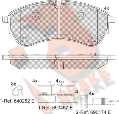 R Brake RB2284 - Brake Pad Set, disc brake autospares.lv