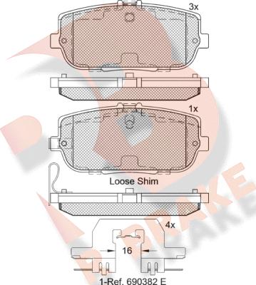 R Brake RB2229 - Brake Pad Set, disc brake autospares.lv