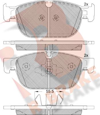 R Brake RB2272 - Brake Pad Set, disc brake autospares.lv