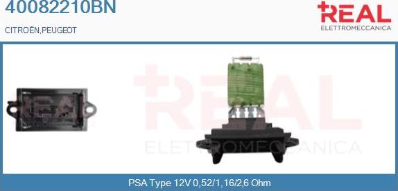 REAL 40082210BN - Resistor, interior blower autospares.lv