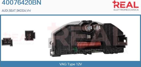 REAL 40076420BN - Resistor, interior blower autospares.lv