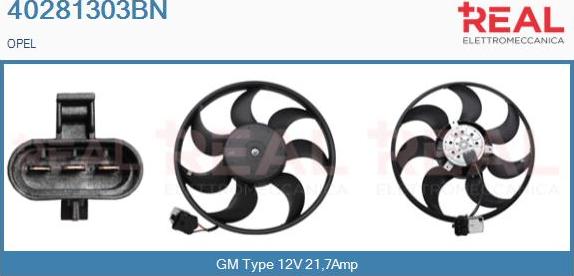 REAL 40281303BN - Fan, radiator autospares.lv