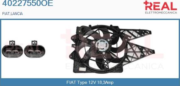 REAL 40227550OE - Electric Motor, radiator fan autospares.lv