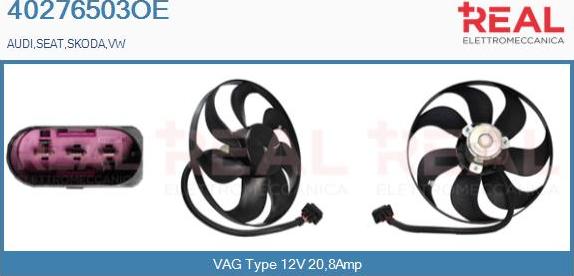 REAL 40276503OE - Fan, radiator autospares.lv