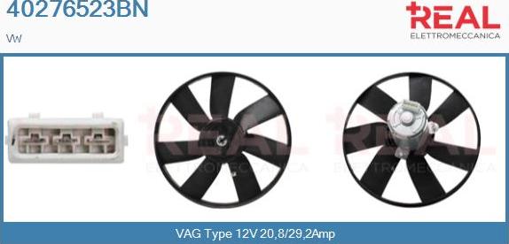 REAL 40276523BN - Fan, radiator autospares.lv