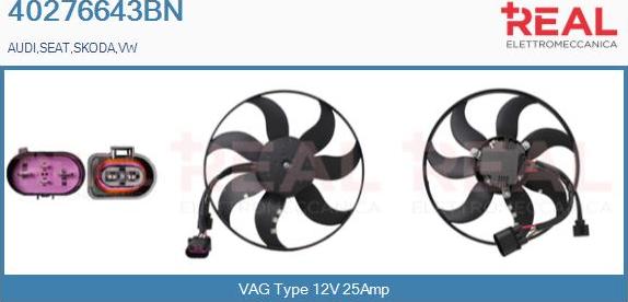 REAL 40276643BN - Fan, radiator autospares.lv