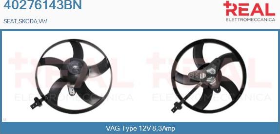 REAL 40276143BN - Fan, radiator autospares.lv