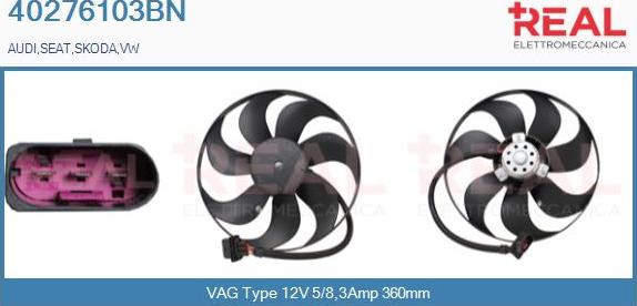 REAL 40276103BN - Fan, radiator autospares.lv