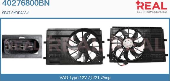 REAL 40276800BN - Electric Motor, radiator fan autospares.lv