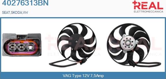 REAL 40276313BN - Fan, radiator autospares.lv