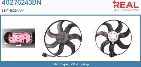 REAL 40276243BN - Fan, radiator autospares.lv