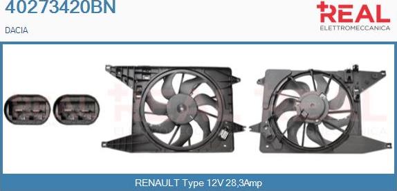 REAL 40273420BN - Electric Motor, radiator fan autospares.lv