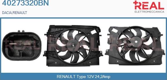 REAL 40273320BN - Electric Motor, radiator fan autospares.lv