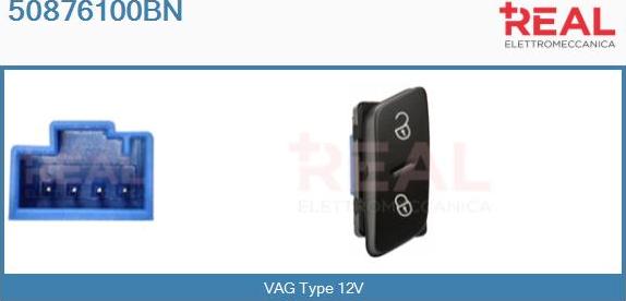 REAL 50876100BN - Switch, door lock system autospares.lv