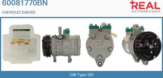 REAL 60081770BN - Compressor, air conditioning autospares.lv