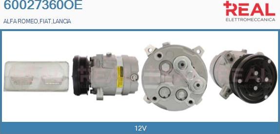 REAL 60027360OE - Compressor, air conditioning autospares.lv