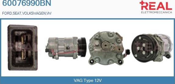 REAL 60076990BN - Compressor, air conditioning autospares.lv