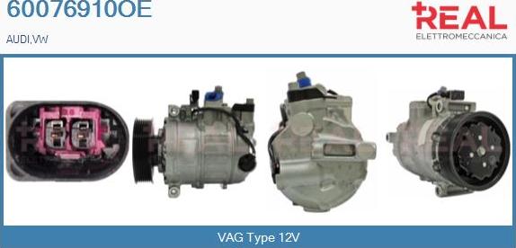 REAL 60076910OE - Compressor, air conditioning autospares.lv