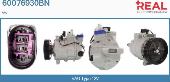 REAL 60076930BN - Compressor, air conditioning autospares.lv