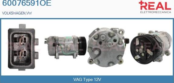 REAL 60076591OE - Compressor, air conditioning autospares.lv