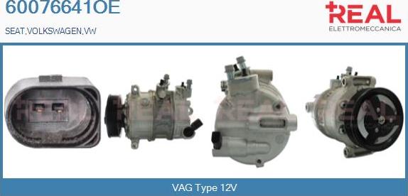 REAL 60076641OE - Compressor, air conditioning autospares.lv