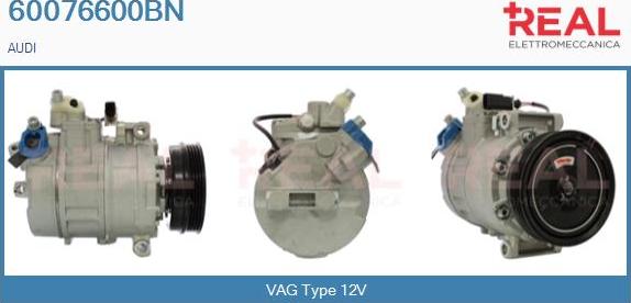 REAL 60076600BN - Compressor, air conditioning autospares.lv