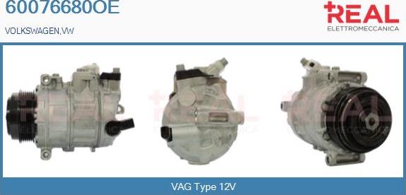 REAL 60076680OE - Compressor, air conditioning autospares.lv