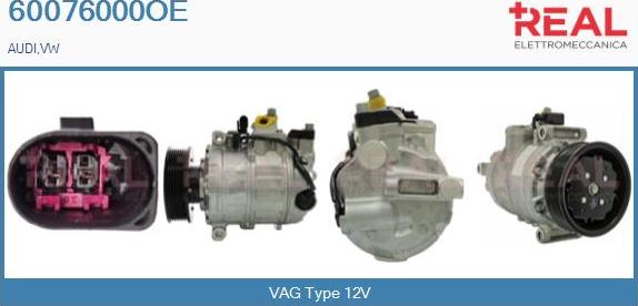 REAL 60076000OE - Compressor, air conditioning autospares.lv