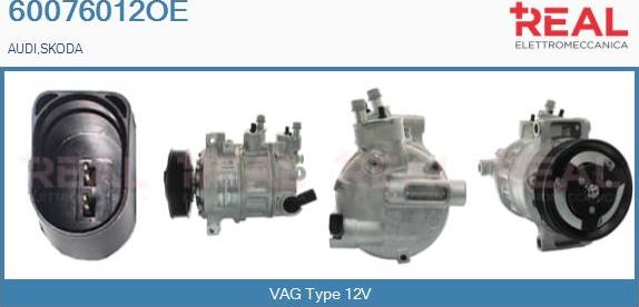 REAL 60076012OE - Compressor, air conditioning autospares.lv