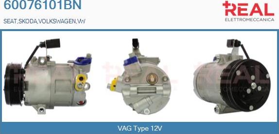 REAL 60076101BN - Compressor, air conditioning autospares.lv