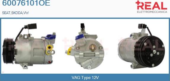 REAL 60076101OE - Compressor, air conditioning autospares.lv