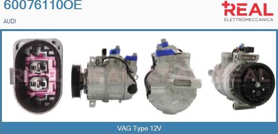 REAL 60076110OE - Compressor, air conditioning autospares.lv