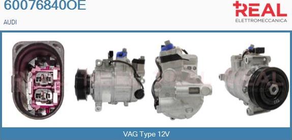 REAL 60076840OE - Compressor, air conditioning autospares.lv