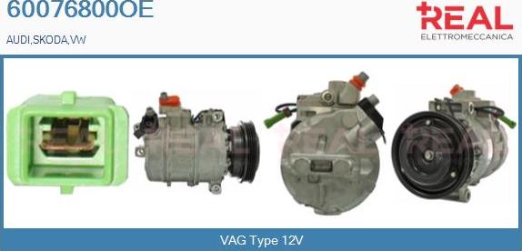 REAL 60076800OE - Compressor, air conditioning autospares.lv