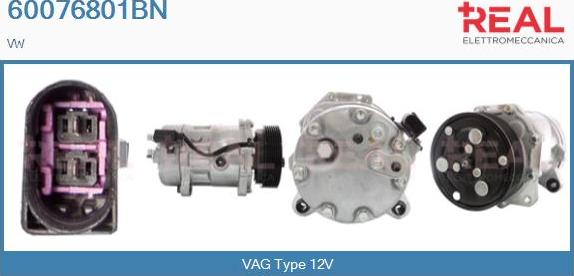 REAL 60076801BN - Compressor, air conditioning autospares.lv