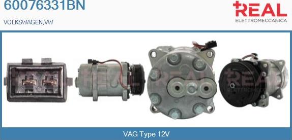 REAL 60076331BN - Compressor, air conditioning autospares.lv