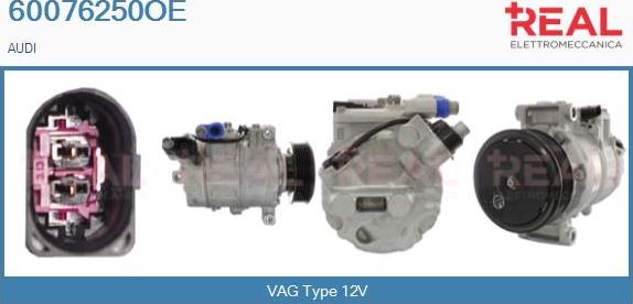 REAL 60076250OE - Compressor, air conditioning autospares.lv